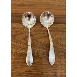 2 Antique Weidlich Stratfield Sterling Silver Soup Spoon 1930's